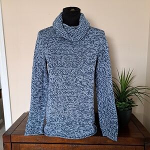 Calvin Klein Jeans Blue Sweater Chunky Knit Size Small Funnel Neck Long Sleeve